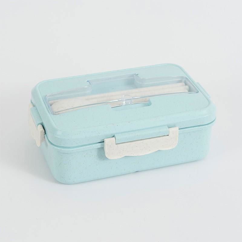 Student lunch box can microwave cutlery division insulation bento box plastic 3