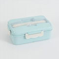 Student lunch box can microwave cutlery division insulation bento box plastic 3