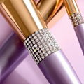 10支丁香紫带钻化妆刷套装
