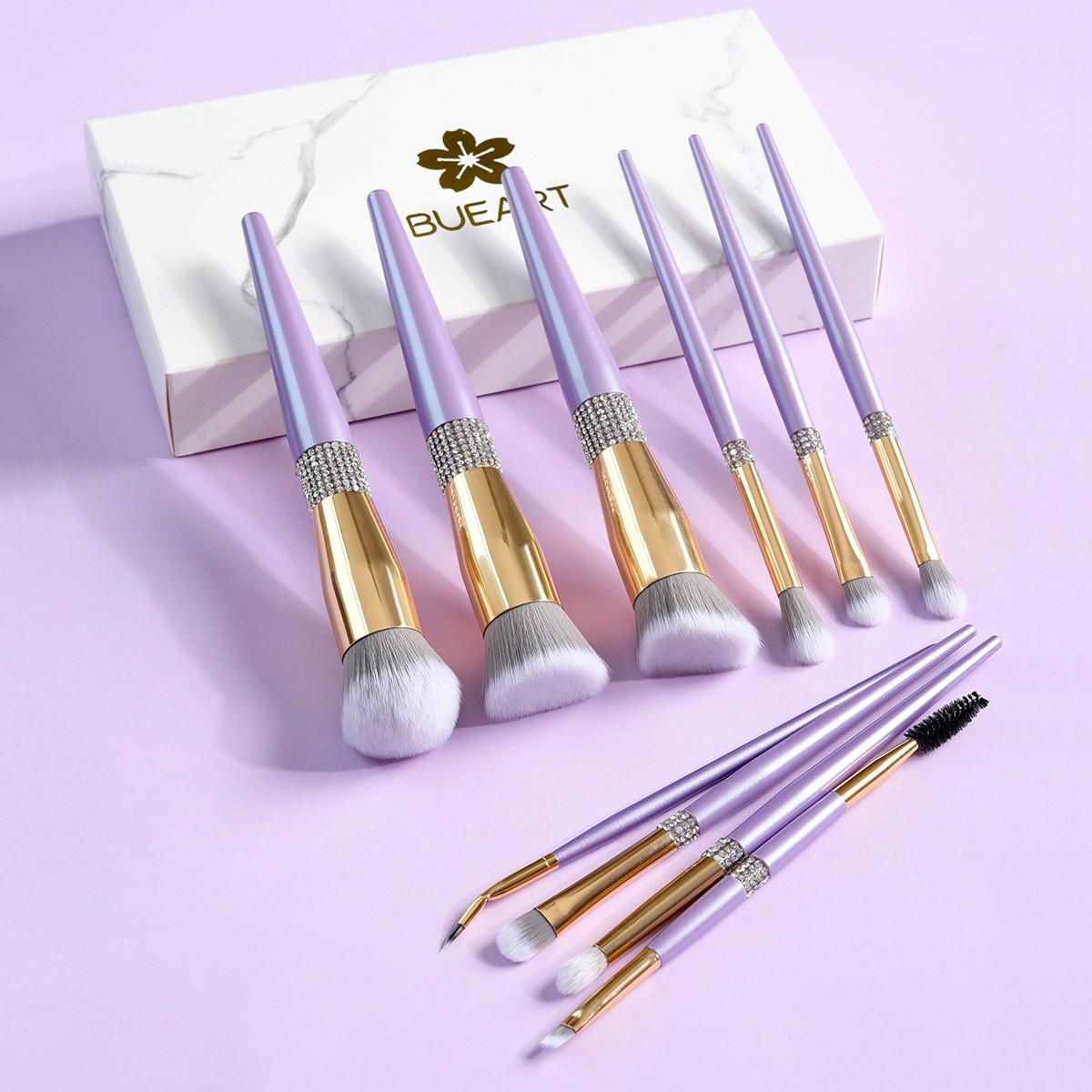 10 Clove Purple Diamond Makeup Brush Set 5