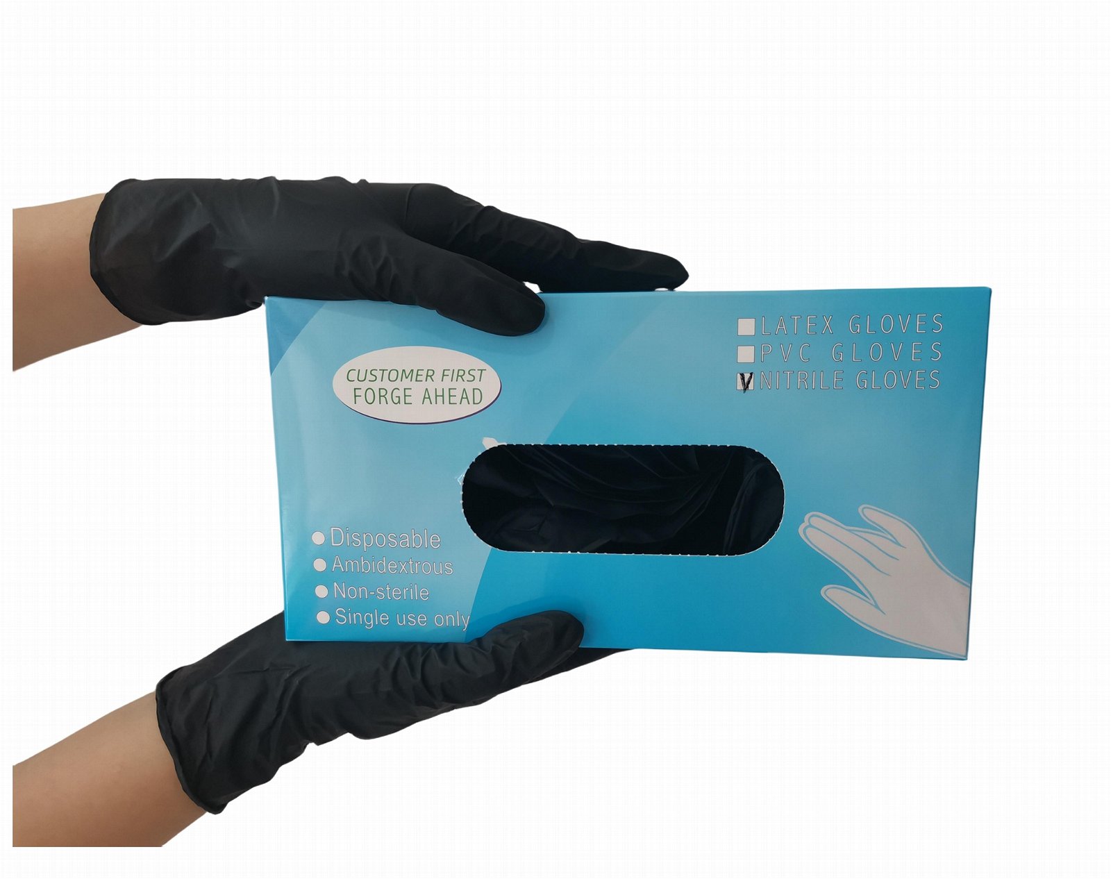 disposable black nitrile examination gloves safety glove