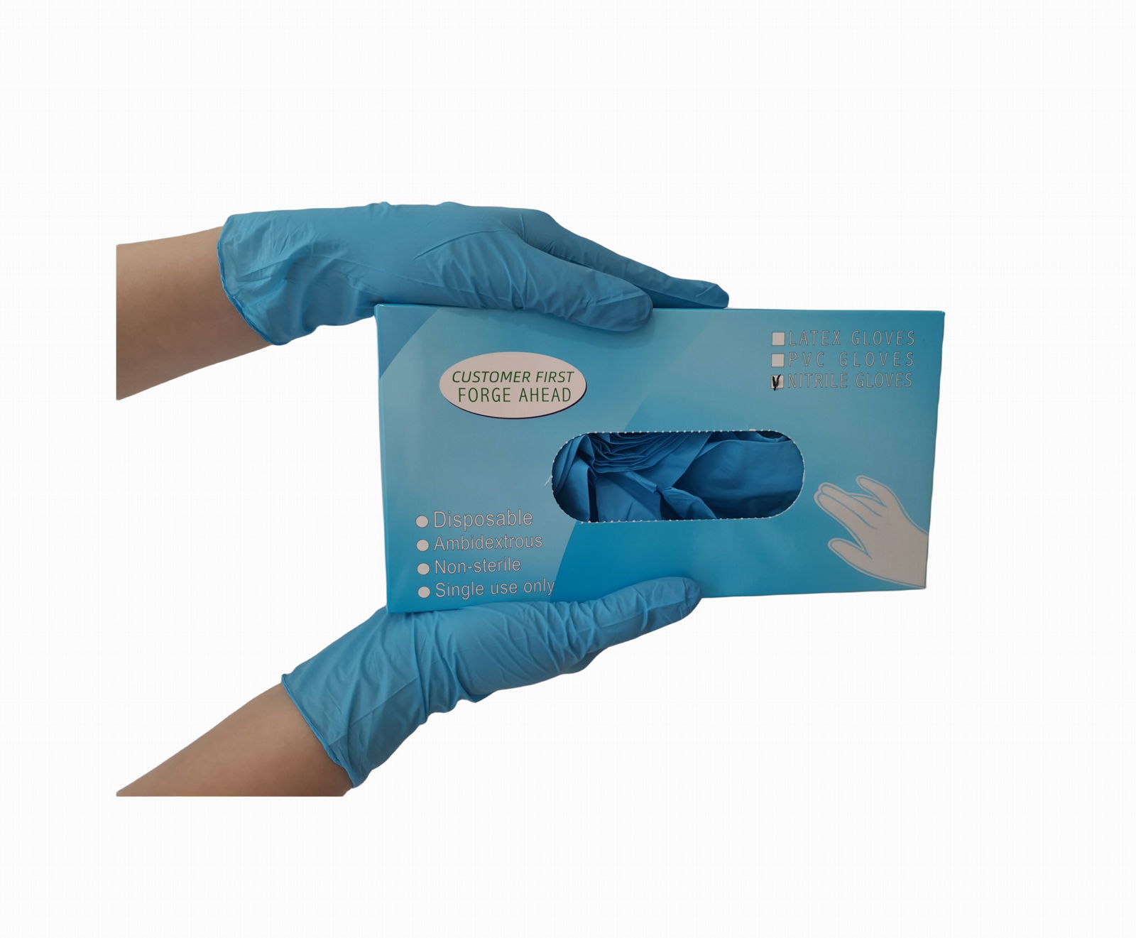 disposable blue colornitrile examination gloves medical glove 4