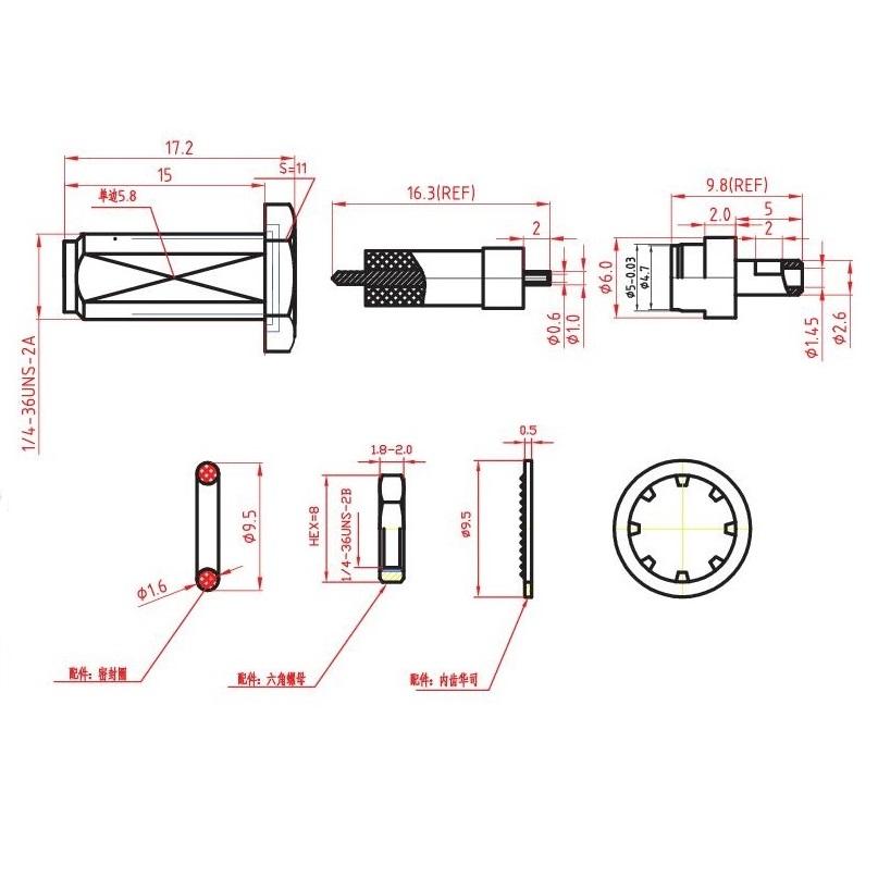 RF1.13线15mm加长螺纹SMA母直U.FL IPEX跳线GSM GPS天线连接线 2