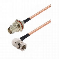 RG179 cable BNC female BNC angle cable adapter 75 ohm Video BNC connector cable 