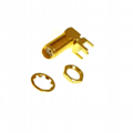 SMA Female RF Connector PCB Mount Right Angle Long Type with Bulkhead Nut 1