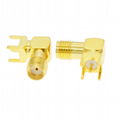 SMA female RF connector 14.5mm PCB mount right angle PCB solder mount adapter 1