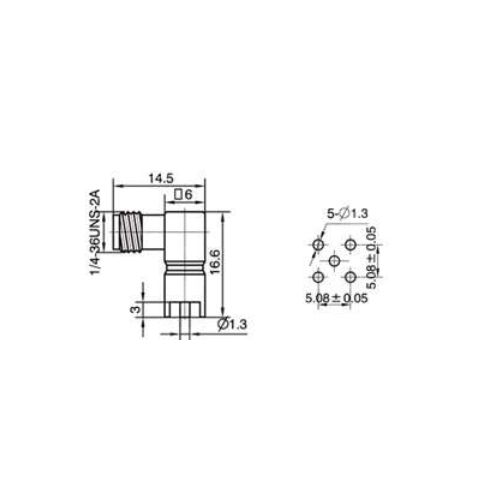 PCB安裝14.5mm長SMA母彎鍍金半螺紋SMA母PCB焊接插頭SMA天線接頭 2