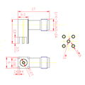 SMA female RF connector 17mm PCB mount right angle PCB solder mount adapter 2