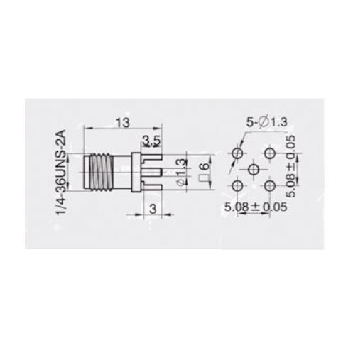 SMA female RF connector 13mm PCB mount straight PCB solder mount adapter 2