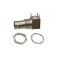 BNC female RF connector 34mm PCB mount angle PCB solder antenna connector