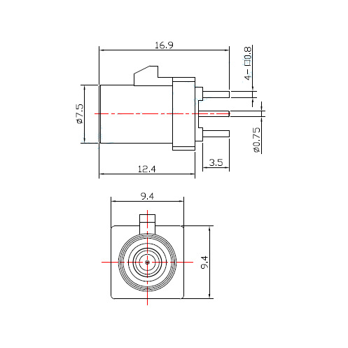 PCB安裝FAKRA公直PCB焊接插頭D型FAKRA gsm 3g 4g lte天線接頭 2