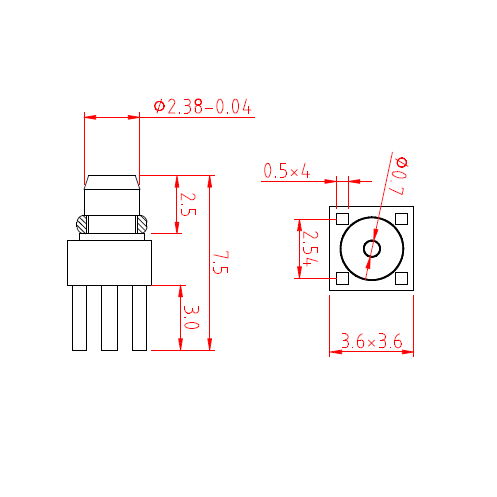 PCB安装7.5mm长MMCX公直镀金MMCX公头PCB焊接插头MMCX天线接头 2