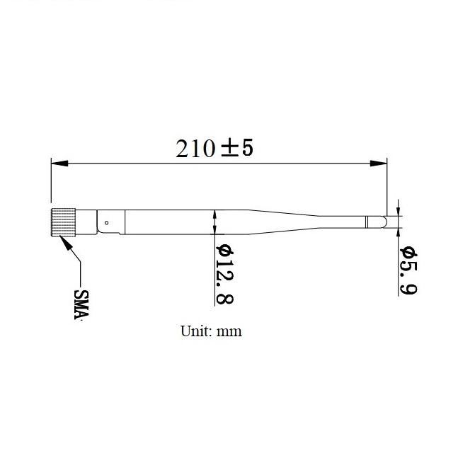 210mm high 5dbi gain high gain gsm 3g 4G LTE elbow SMA rubber stubby antenna 2