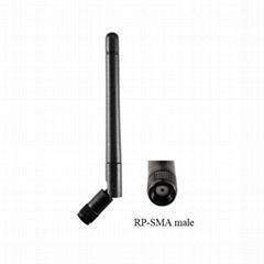 110mm length foldable RP-SMA male omni directional 2.4GHz WiFi rubber antenna