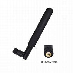 RP-SMA male 5dbi flexible 2.4GHz 5.0-5.8GHz dual band wifi rubber stubby antenna