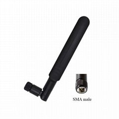 SMA male flexible 5dBi UHF 868MHz 915MHz foldable RFID rubber stubby antenna