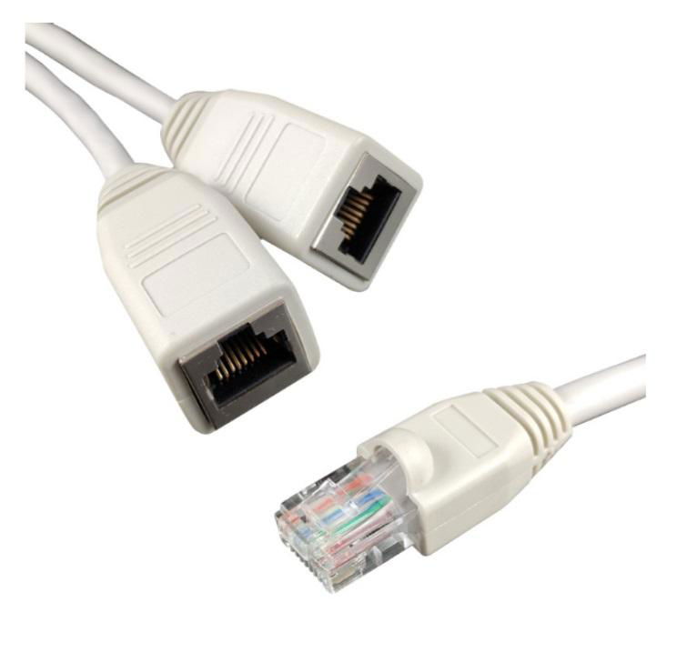 RJ45分線器一分二網絡延長器1公轉2母頭RJ45一分二分配器 2