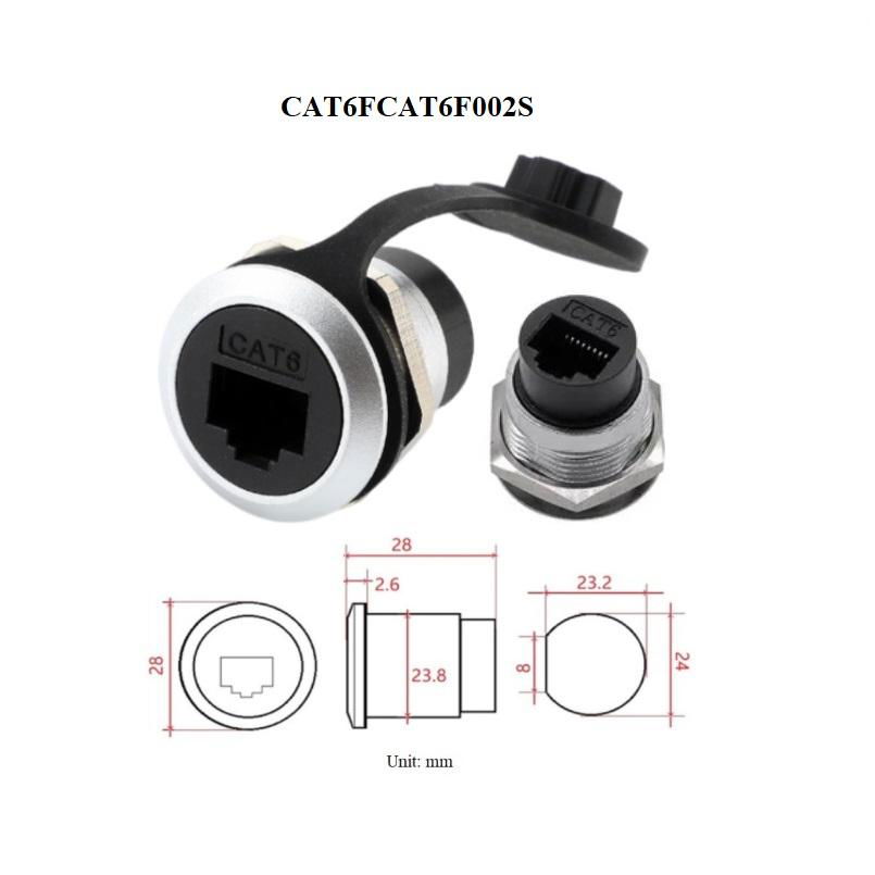 鋅合金圓形d type面板螺絲安裝hdmi rj45 cat6 cat6a usb2.0接頭插座模塊 5