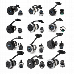 circular d type chassis panel mount
