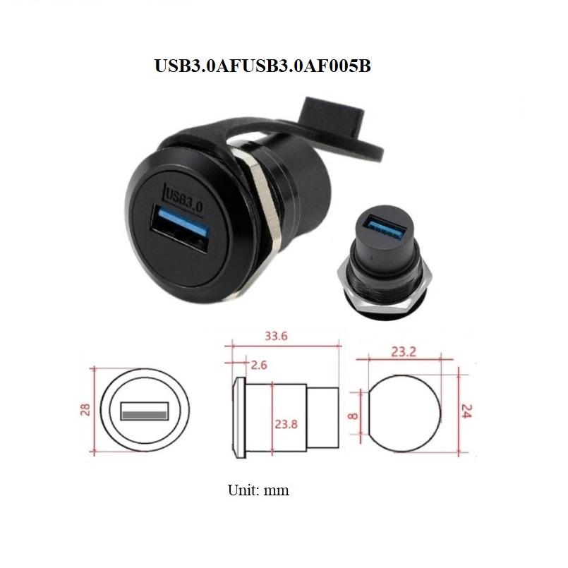 锌合金圆形d type面板螺丝安装usb3.0 usb c type c接头插座模块 2