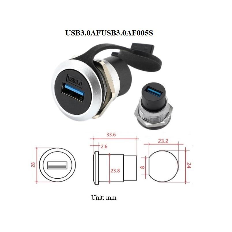 鋅合金圓形d type面板螺絲安裝usb3.0 usb c type c接頭插座模塊 3