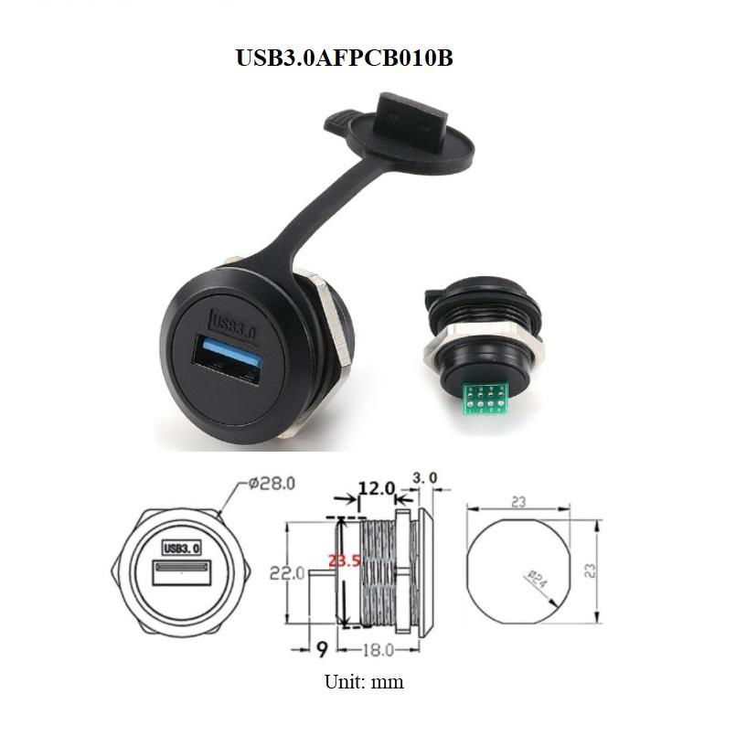 锌合金圆形d type面板螺丝安装usb3.0 usb c type c接头插座模块 4