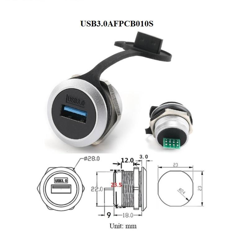 鋅合金圓形d type面板螺絲安裝usb3.0 usb c type c接頭插座模塊 5