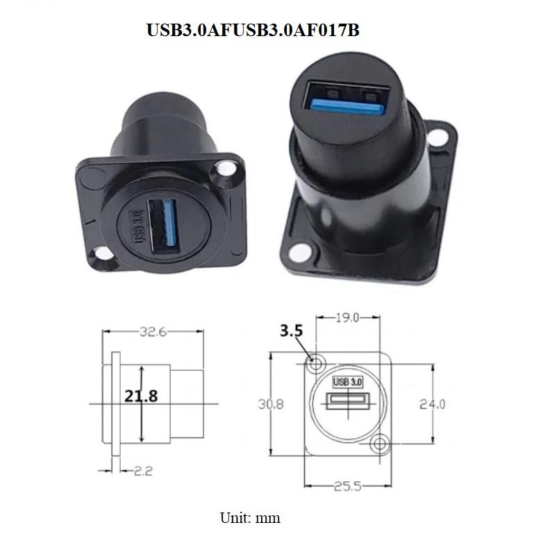 d type chassis panel screw mount usb3.0 a b usb c type c connector 2