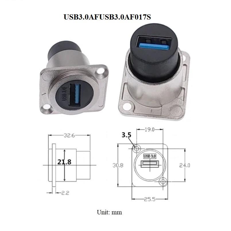 d type chassis panel screw mount usb3.0 a b usb c type c connector 3