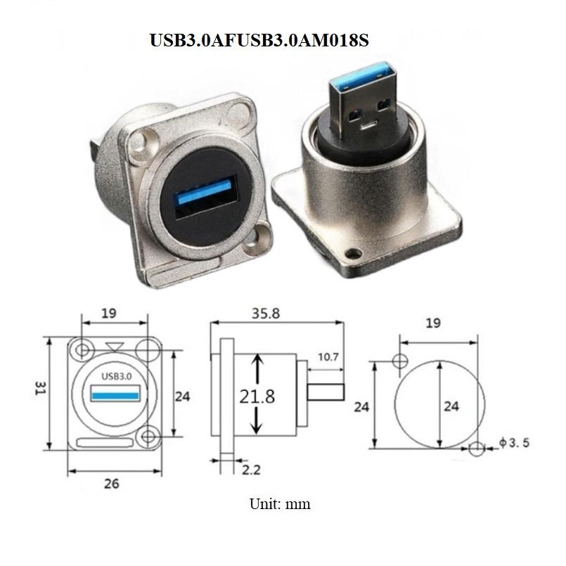 d type chassis panel screw mount usb3.0 a b usb c type c connector 5