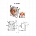 锌合金矩形d type面板螺丝安装RCA BNC 3.5mm接头插座模块 3