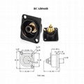 锌合金矩形d type面板螺丝安装RCA BNC 3.5mm接头插座模块 4