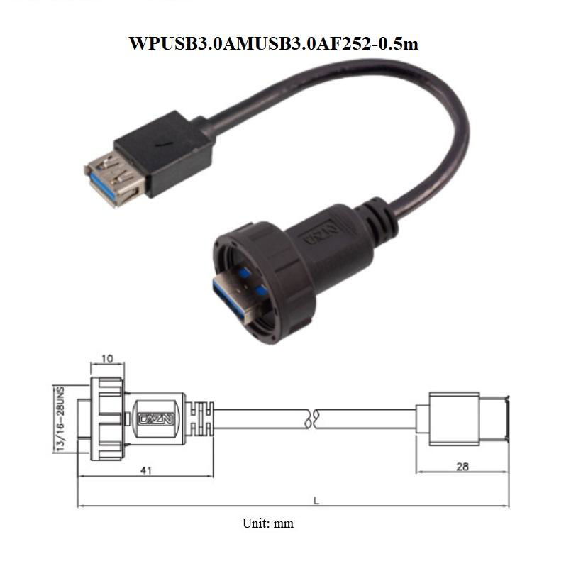 d type面板螺絲安裝usb3.0 a室外防水IP67連接線連接器 5