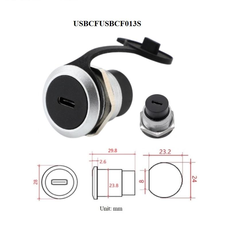鋅合金d type面板螺絲安裝usb c type c接頭插座模塊連接器 3