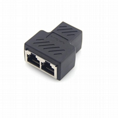 rj45 female coupler rj45 1 to 2 splitter double cable lan rj45 ethernet extender