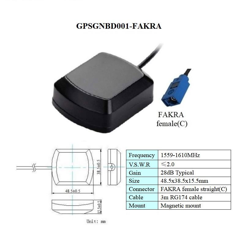 magnetic screw mount 1559-1610MHz waterproof glonass gps beidou active antenna  2