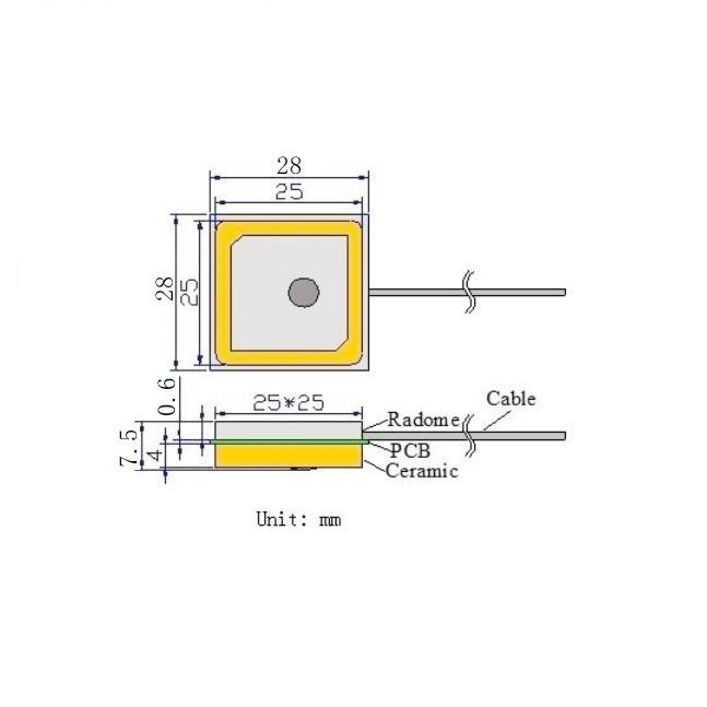 u.fl IPEX adhesive mount 1559-1610MHz GPS glonass beidou active PCB antenna 2