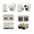 128 type面板螺絲安裝rj11 cat3 rj45 cat6 cat6a接頭白色插座模塊