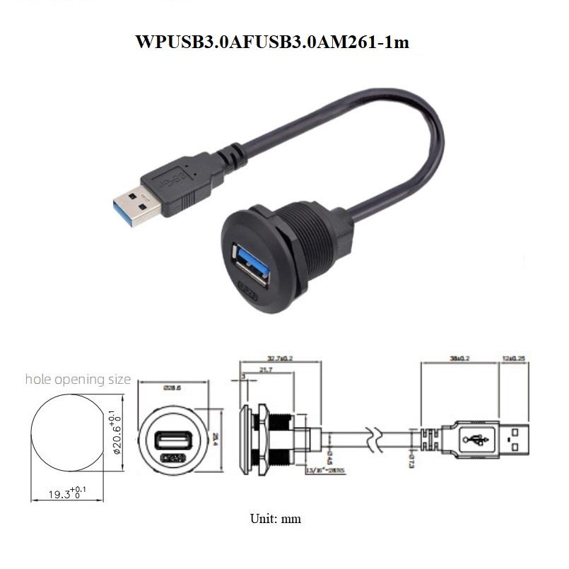 圓形面板螺絲安裝usb3.0 a室外防水IP67連接線連接器 4