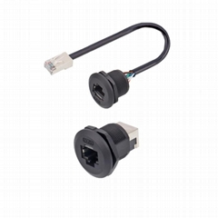 panel chassis waterproof circular rj45 cat6 connector extention cable adapter