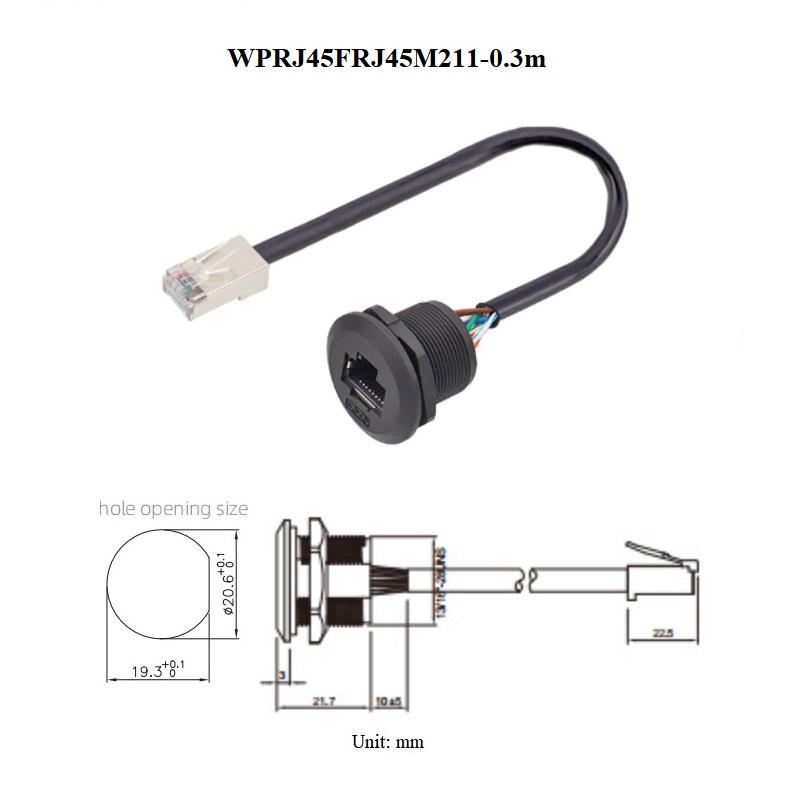 圆形面板螺丝安装rj45 cat6室外防水IP67连接线连接器 2