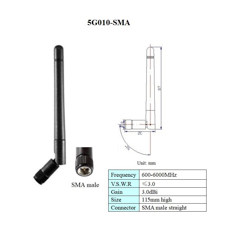 SMA接头室内用高增益全向600-6000MHz gsm 3g 4g lte 5g折叠天线 2
