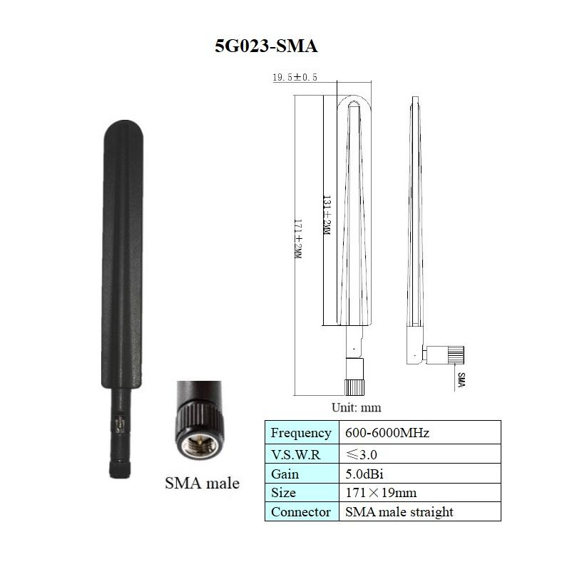 SMA接头室内用高增益全向600-6000MHz gsm 3g 4g lte 5g折叠天线 5