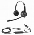 Factory Sale OEM Wired Stereo USB Headphones Business Headset With Voice Cancell 3
