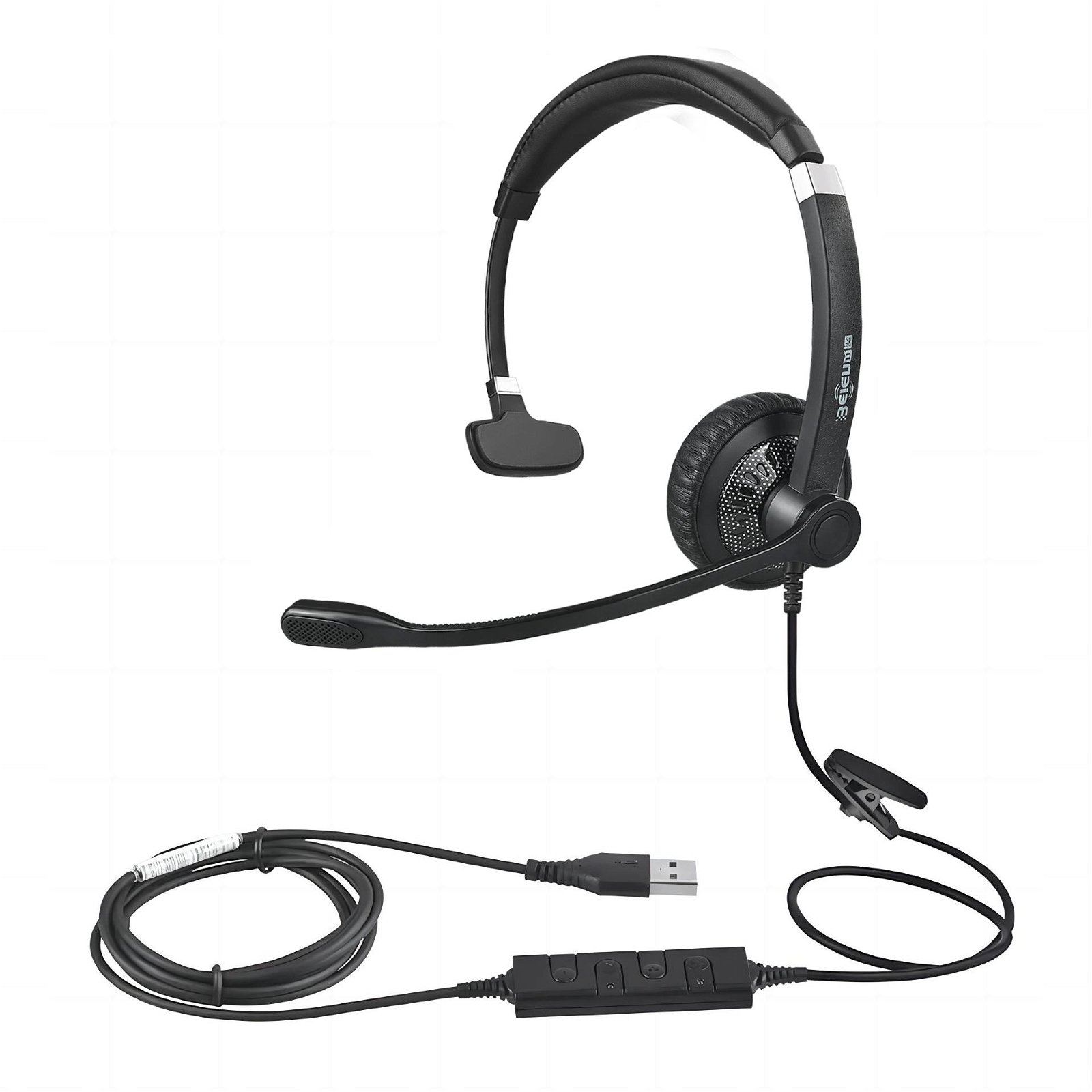 2023 New High Quality ENC Noise Cancellation Business Earphone USB Headphone 2