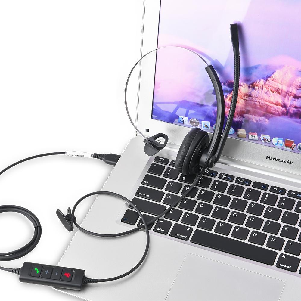 Wholesale Factory Wired USB Headphone Single Sided Headset With Microphone 4