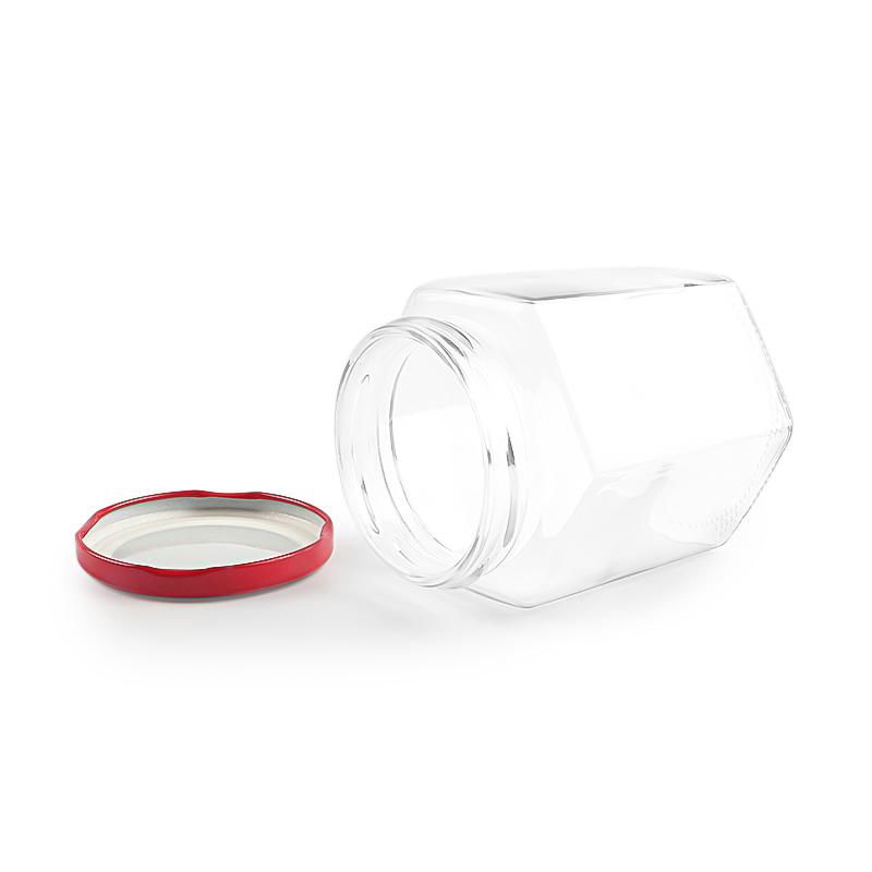 食品级玻璃六棱形状透明颜色蜂蜜玻璃罐 5
