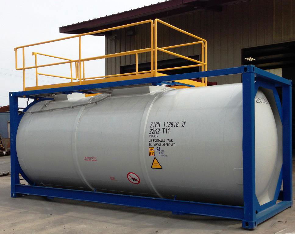 98% Sulfuric Acid Storage Tanker ASME 20ft ISO T14 Tank Container For Sale