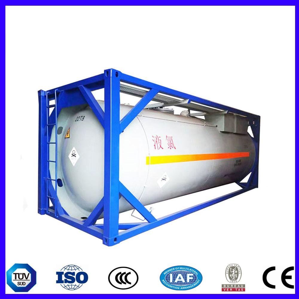 98% Sulfuric Acid Storage Tanker ASME 20ft ISO T14 Tank Container For Sale 5