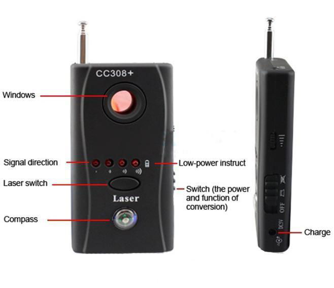 外貿熱賣CC308+手機信號探測器反監聽竊聽保護隱私無線信號發現器 4